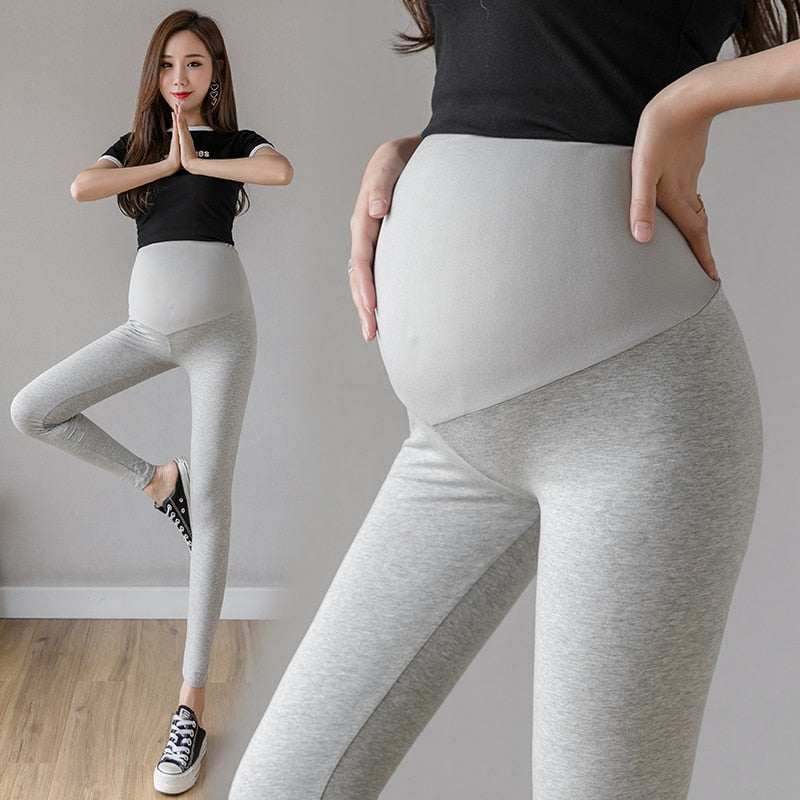 TRASA Women's Maternity Cotton Workout Leggings Over The Belly Pregnan –