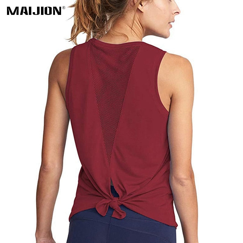 Workout Tops for Women Loose Fit,Sexy Backless Yoga Shirts Open Back  Activewear Running Sports Gym Quick Dry Tank Tops